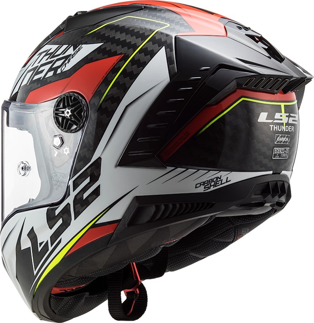 LS2 FF805 Thunder Chase Carbon Hjelm hvit/rød M (57/58) Figur 6