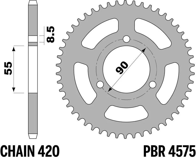 PBR Standard za jekleno zadnje zobnike - 420 Slika 1