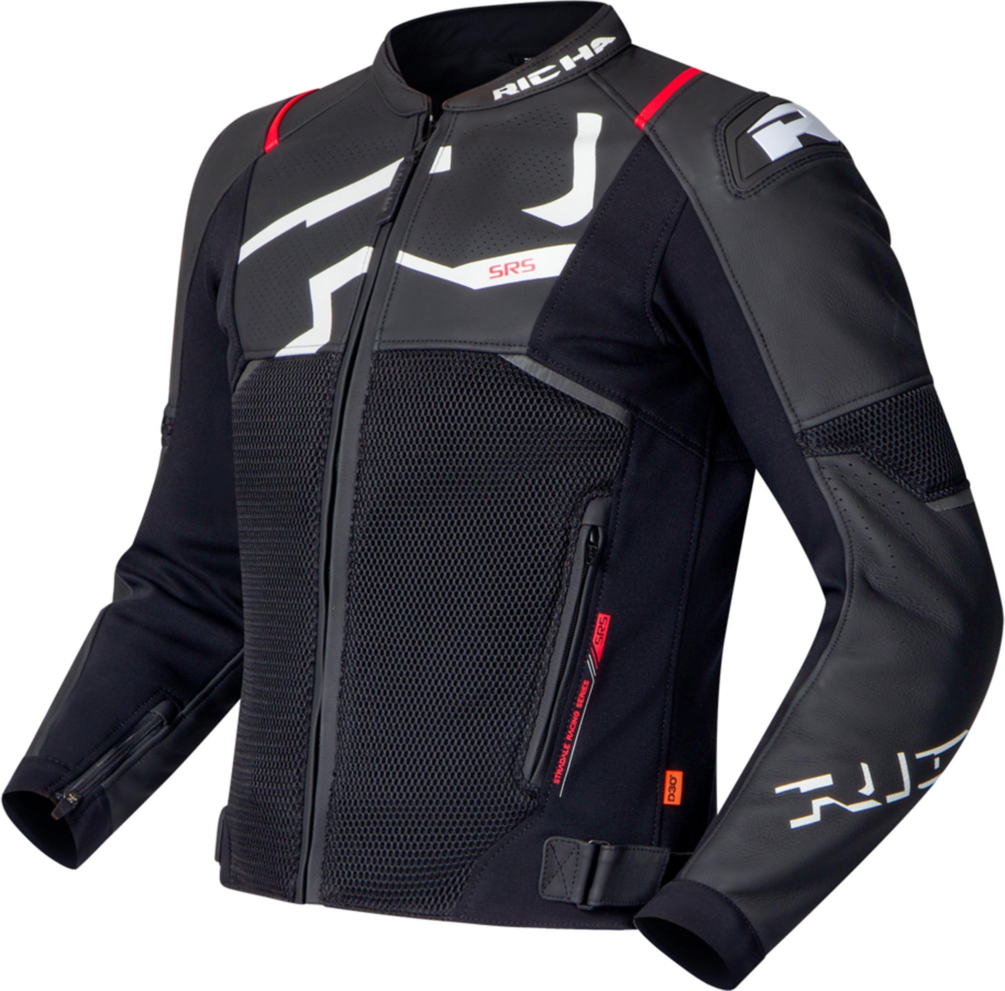 Richa Stradale Evo Motorcycle Leather Jacket black/white 60 Figure 1