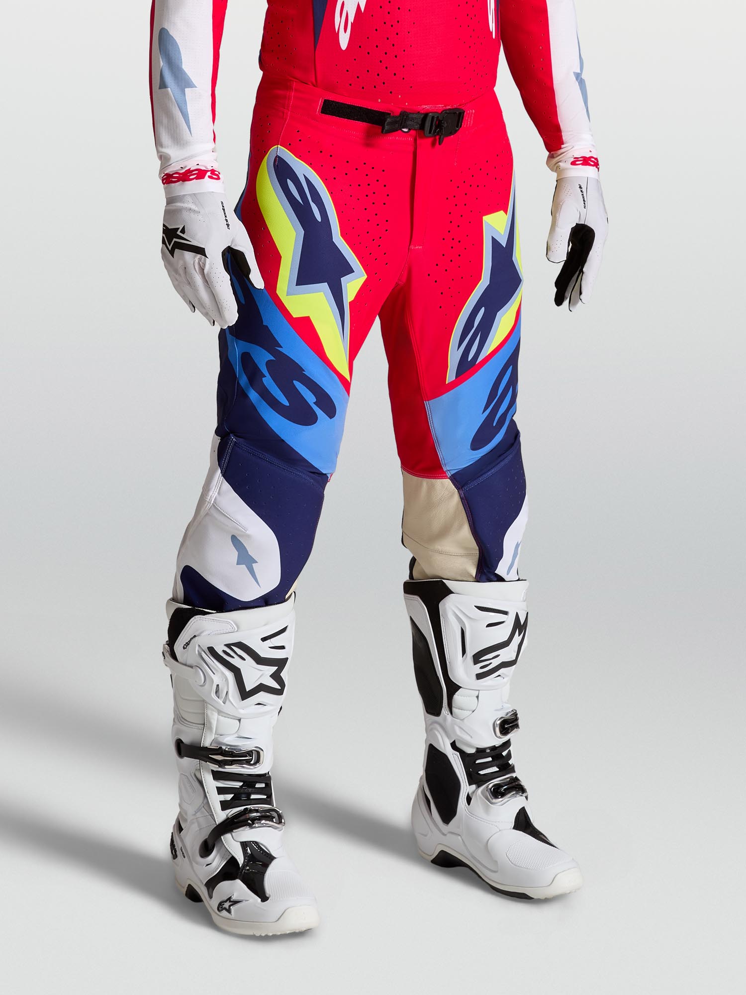 Alpinestars Supertech Dyna Pantalon de motocross Rouge/Blanc/Bleu 40 Figure 4