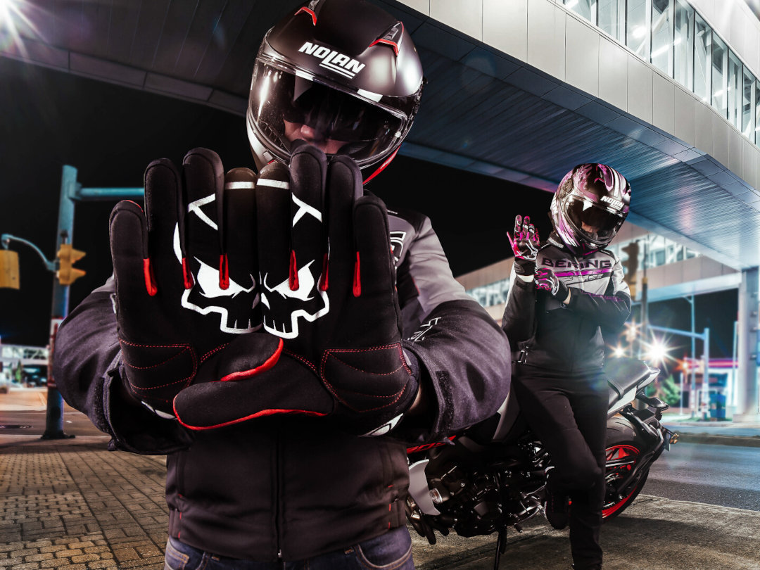 Bering Walshe Motorcykel handsker sort/grå/rød 9 (M) Figur 4
