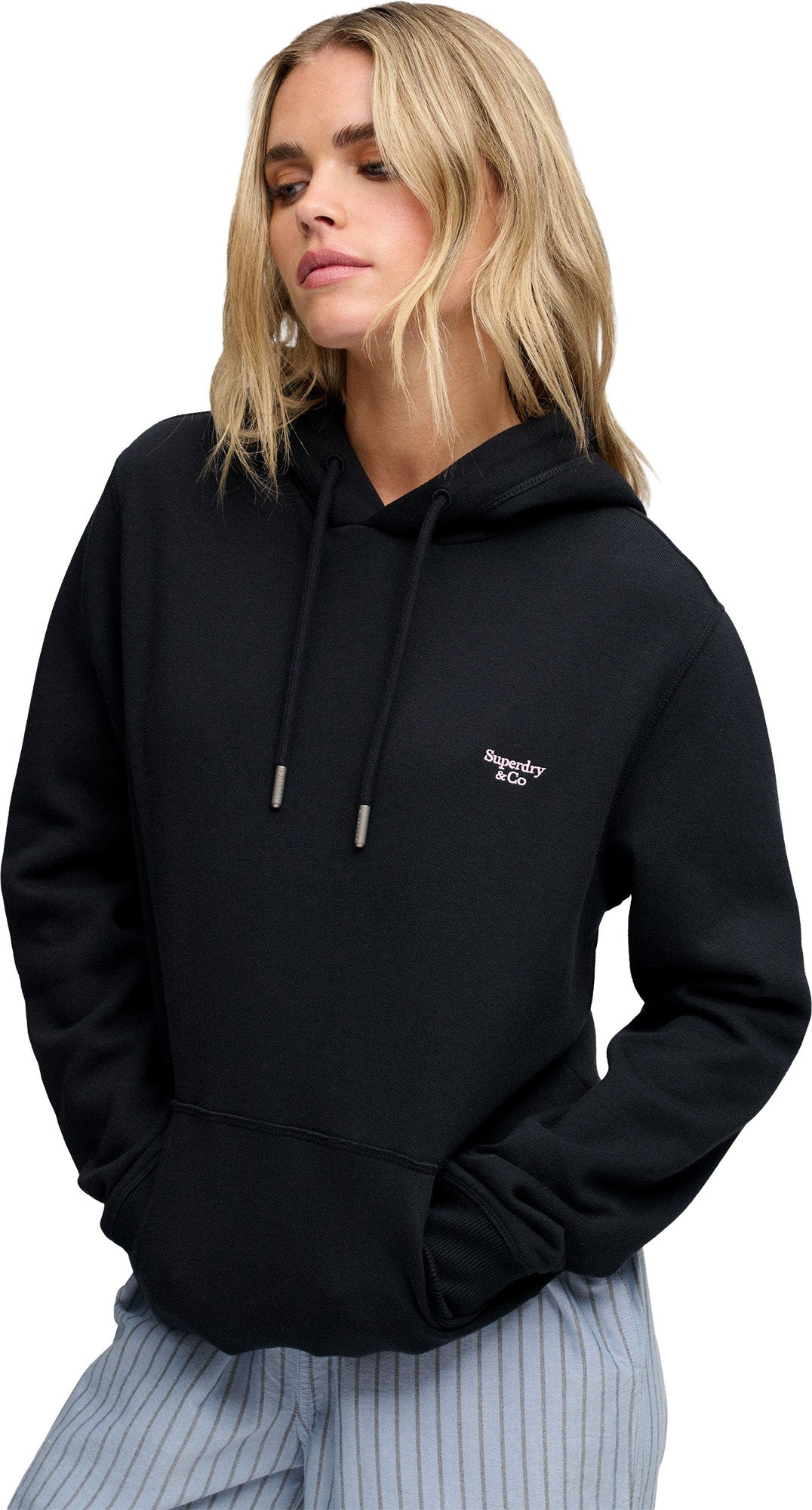 Superdry & Co Signature Γυναικείο φούτερ με κουκούλα Ναυτικό μπλε ΧΣ Γράφημα 4