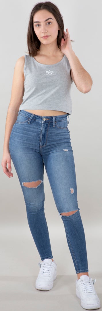 Alpha Industries Basic Crop SL Débardeur dames gris XL Figure 4