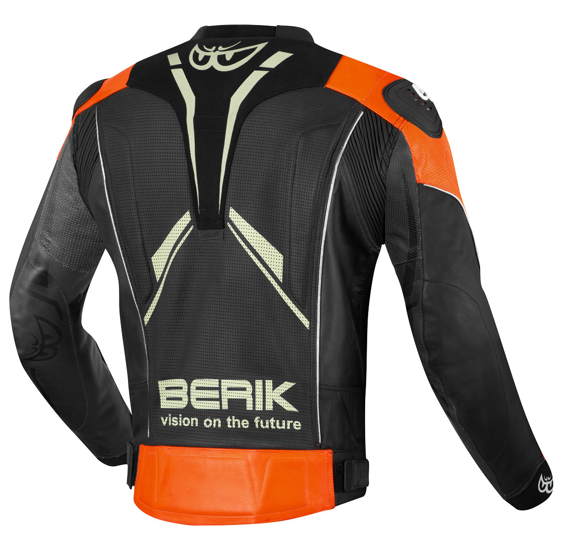 Berik Street Pro Evo Motorcykel läderjacka svart/orange 48 Figur 2