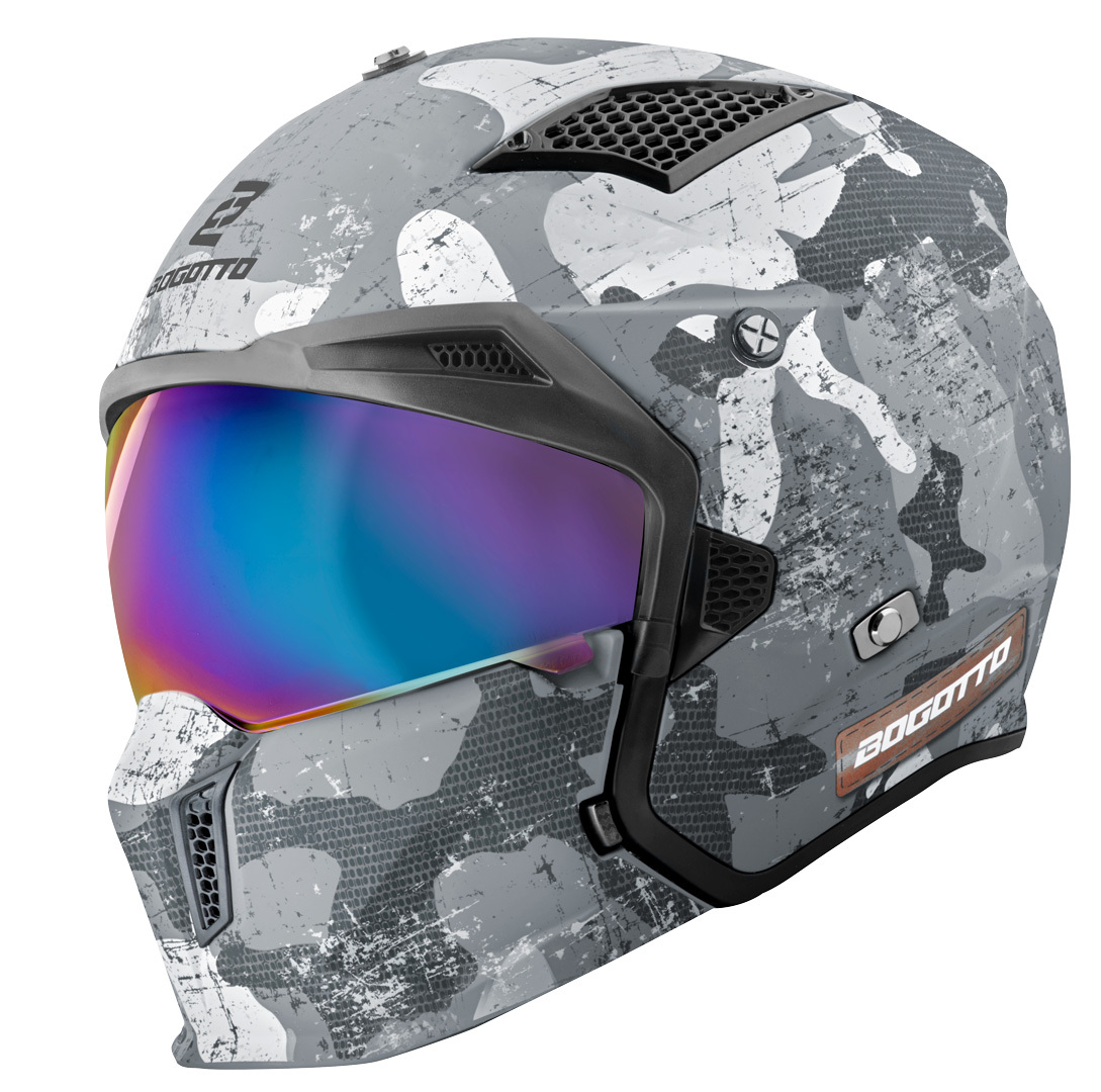Bogotto Radic Camo Hjälm vitt matt/grått XS Figur 7