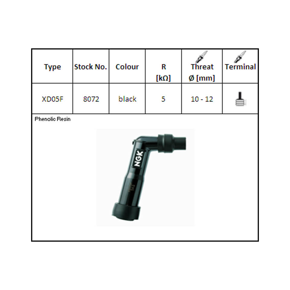NGK Kerzenstecker XD-05 F, für 12 mm Kerze, 102? Figura 1