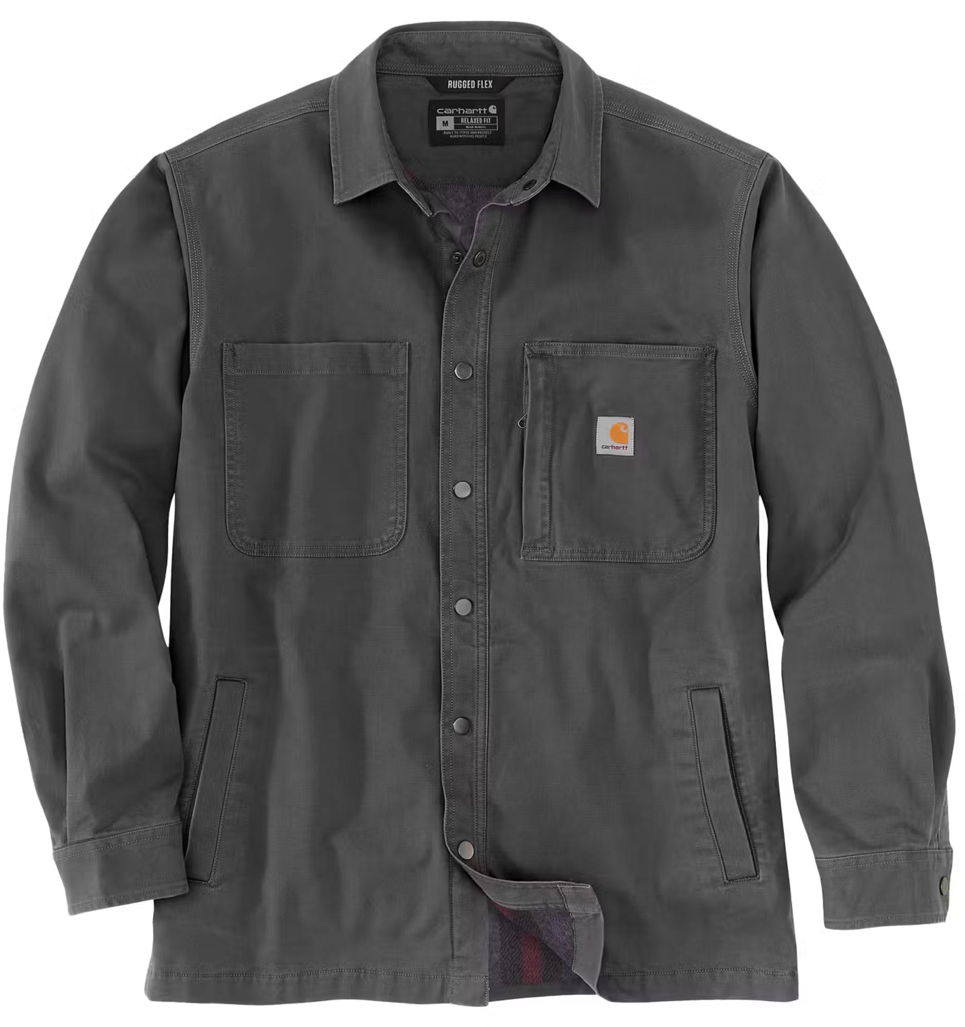 Carhartt Fleece Lined Snap Front Hemd grau M Abbildung 1