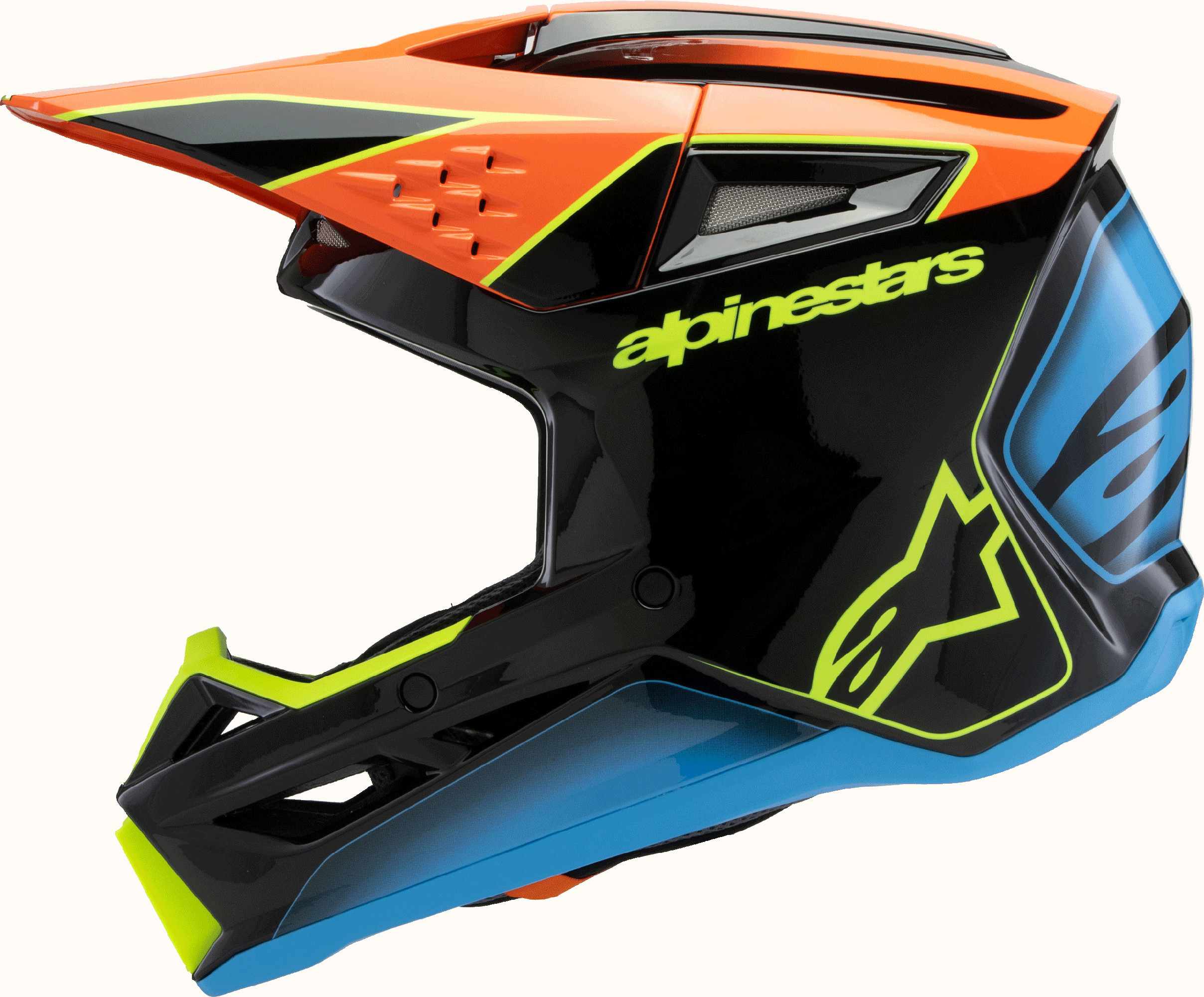 Alpinestars SM3 Fray Cască de motocross pentru tineret negru/albastru/galben Y/S (48/49) Figura 4
