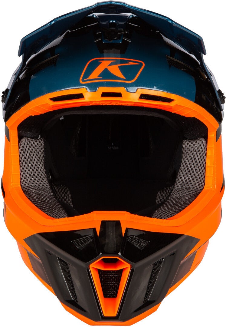 Klim F3 Carbon Pro Casco Motocross Arancione/blu L (58/59) Figura 5