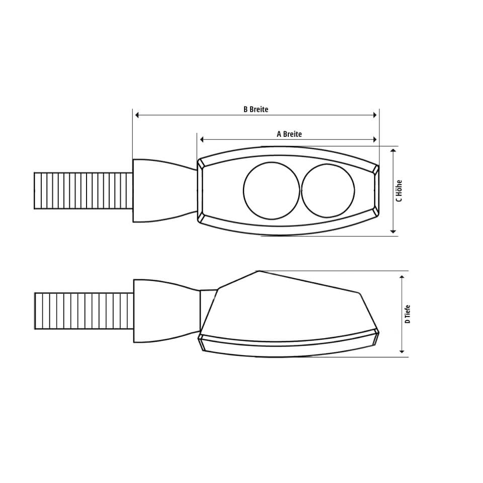 HIGHSIDER SURFACE LED Blinker, seidenmatt schwarz Figura 2