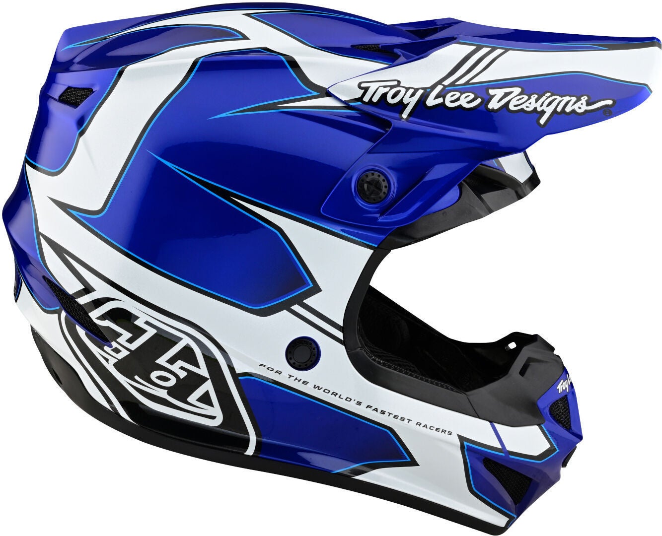 Troy Lee Designs SE4 Polyacrylite Matrix MIPS Casco da motocross blu/argento S (55/56) Figura 6