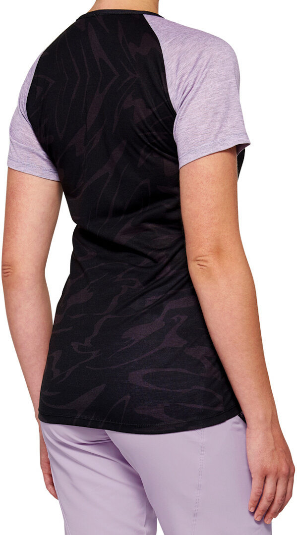 100% Airmatic Black/Lavender Tricou pentru biciclete cu mânecă scurtă pentru doamne XL Figura 2