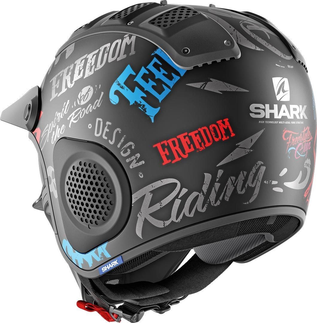 Shark X-Drak Freestyle Cup Mat Casque jet noir/rouge/bleu XL (61/62) Figure 2
