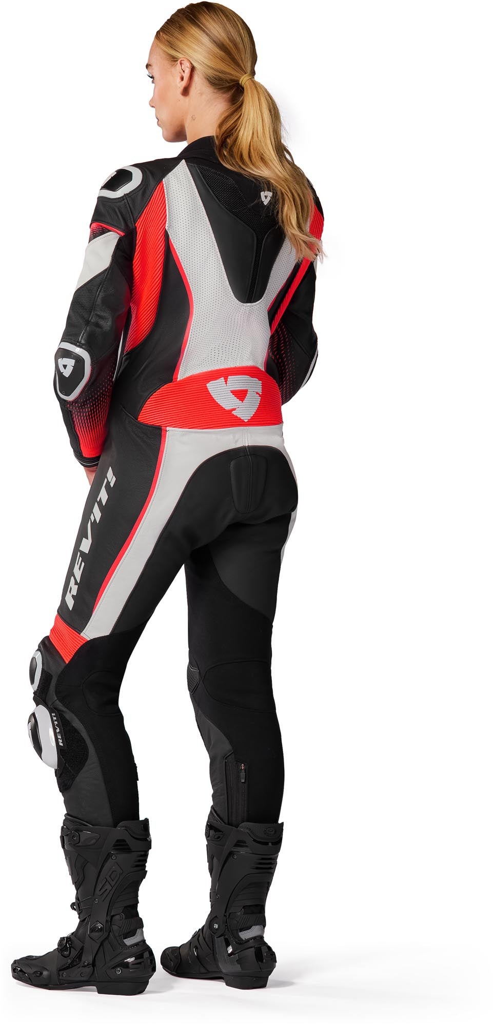 Revit Xena 4 Dames eendelig motorfiets lederen pak wit/rood 40 Figuur 5