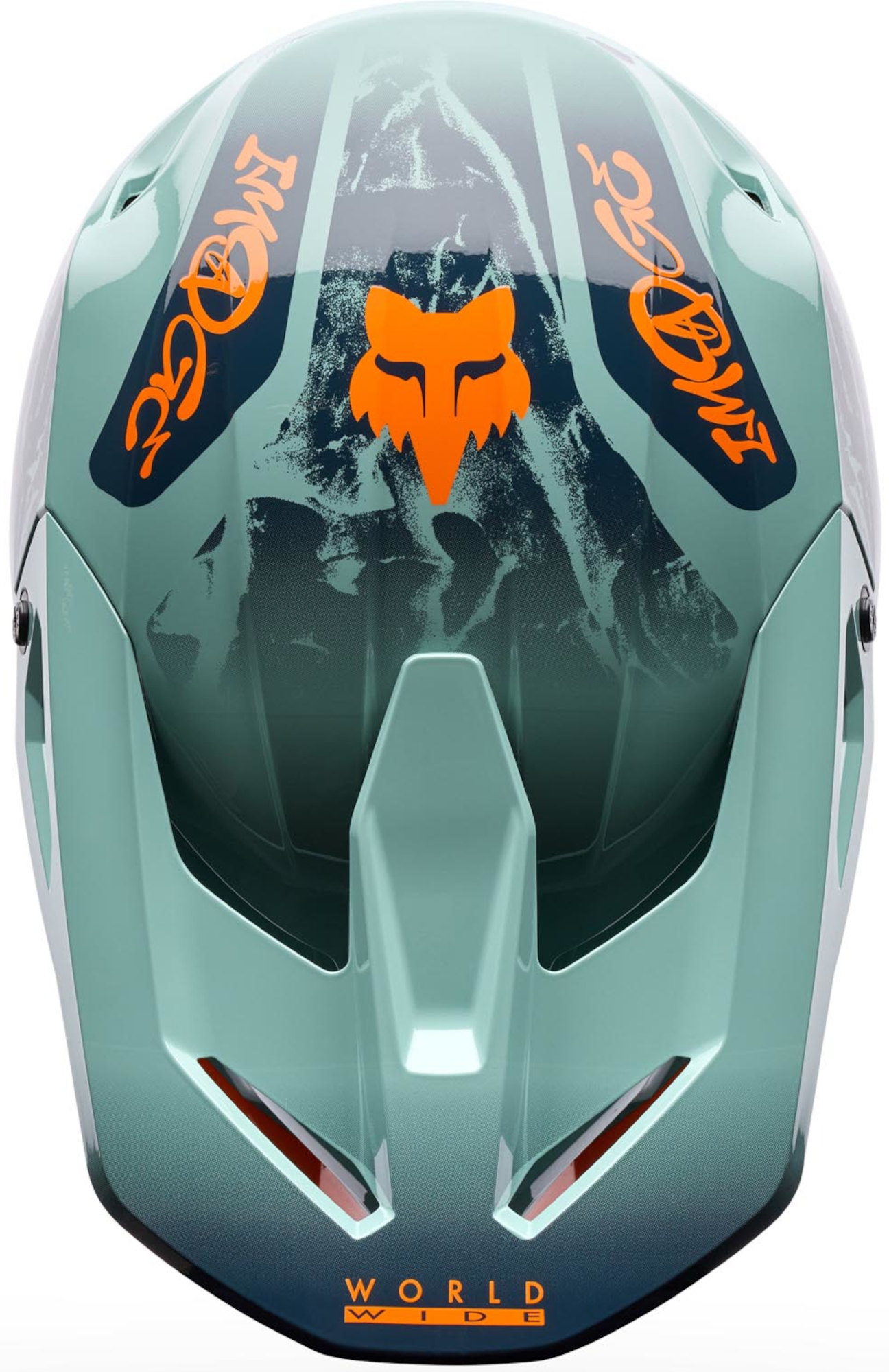 FOX V1 Image Print Motokrosová helma modrá/tyrkysová/oranžová M Obrázek 5