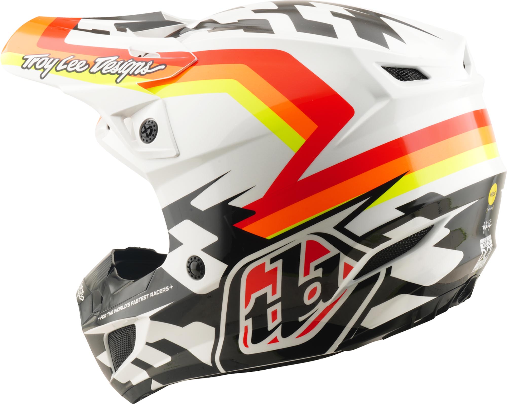 Troy Lee Designs SE5 Polycarbonate MIPS Dash Casco de motocross Naranja/Blanco M (57/58) Figura 6