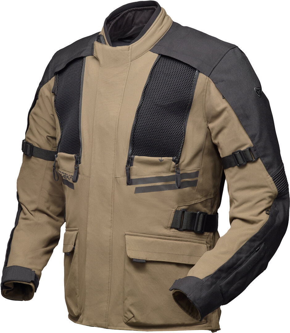 Modeka Lucano waterproof Motorcycle Textile Jacket sand/black 4XL Figure 2