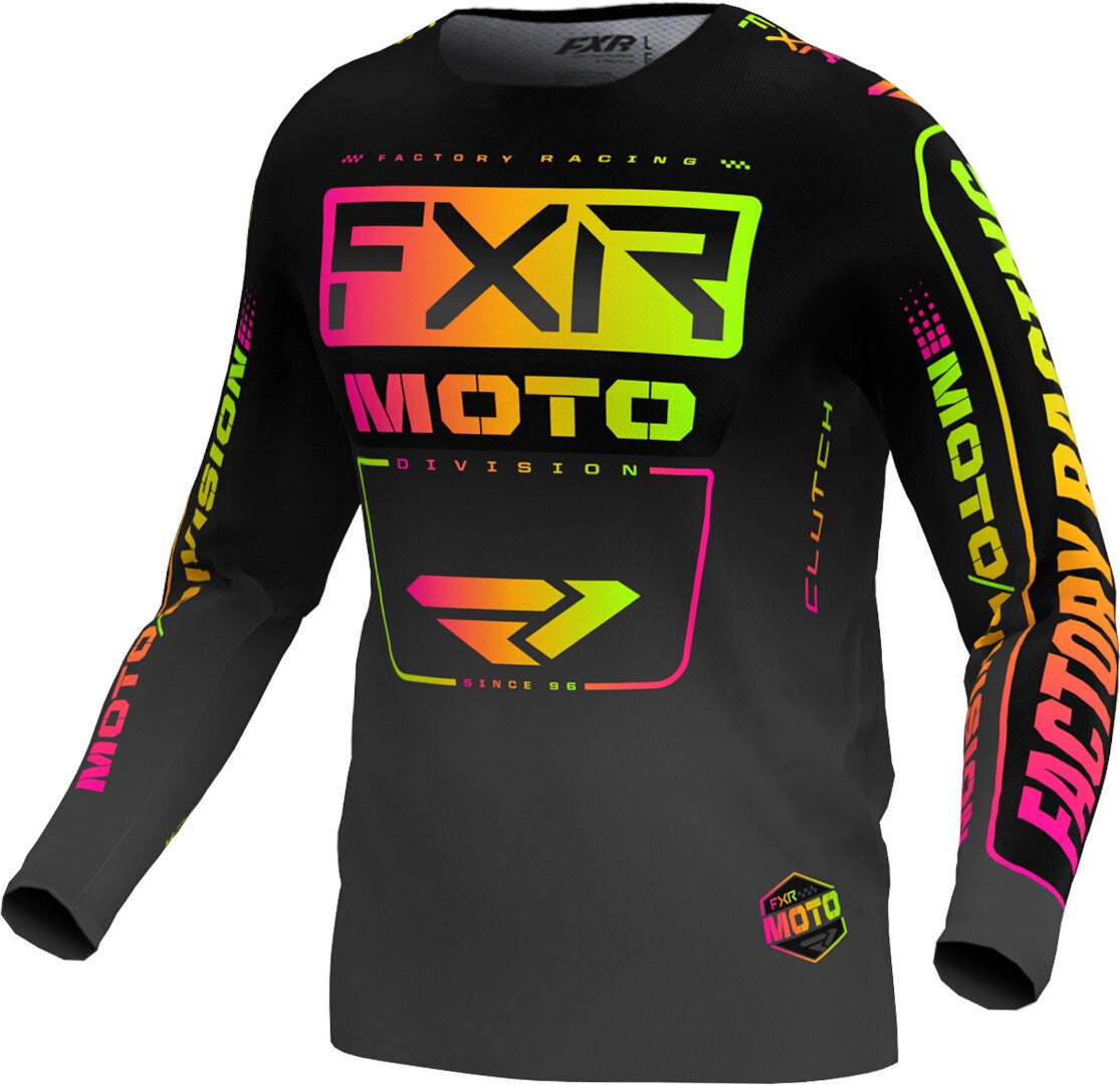 FXR Clutch 2024 Youth Motocross trøje sort/neon L Figur 1