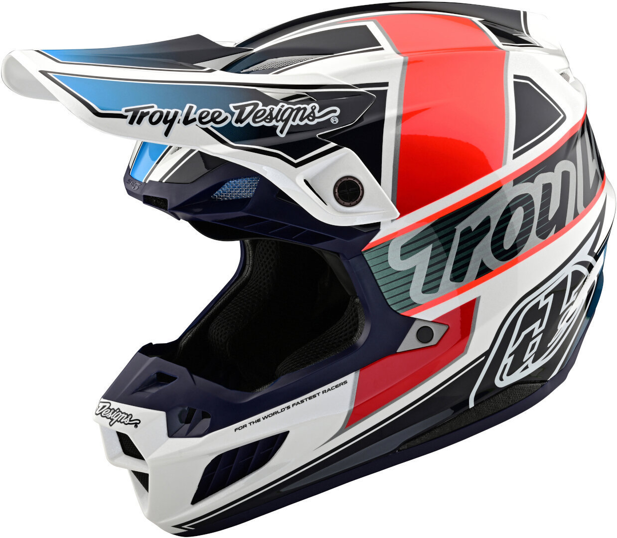 Troy Lee Designs SE5 Team MIPS Cască de motocross Alb/Negru/Roșu XS (53/54) Figura 1