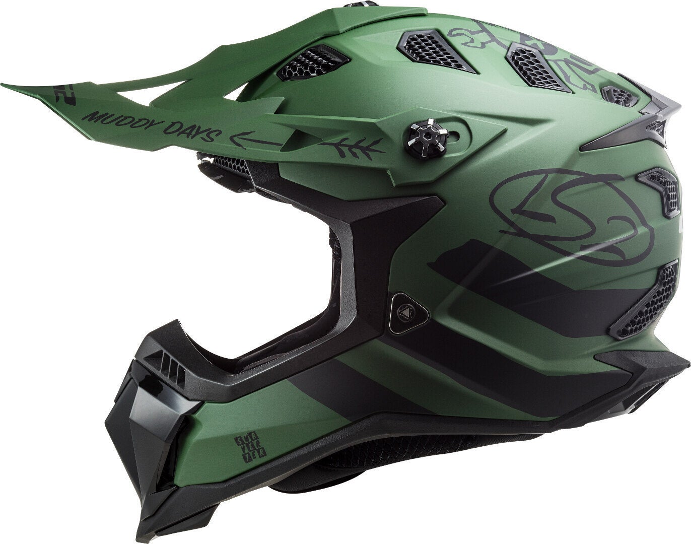 LS2 MX700 Subverter Evo Cargo Casco motocross Green matt L (59/60) Figura 3