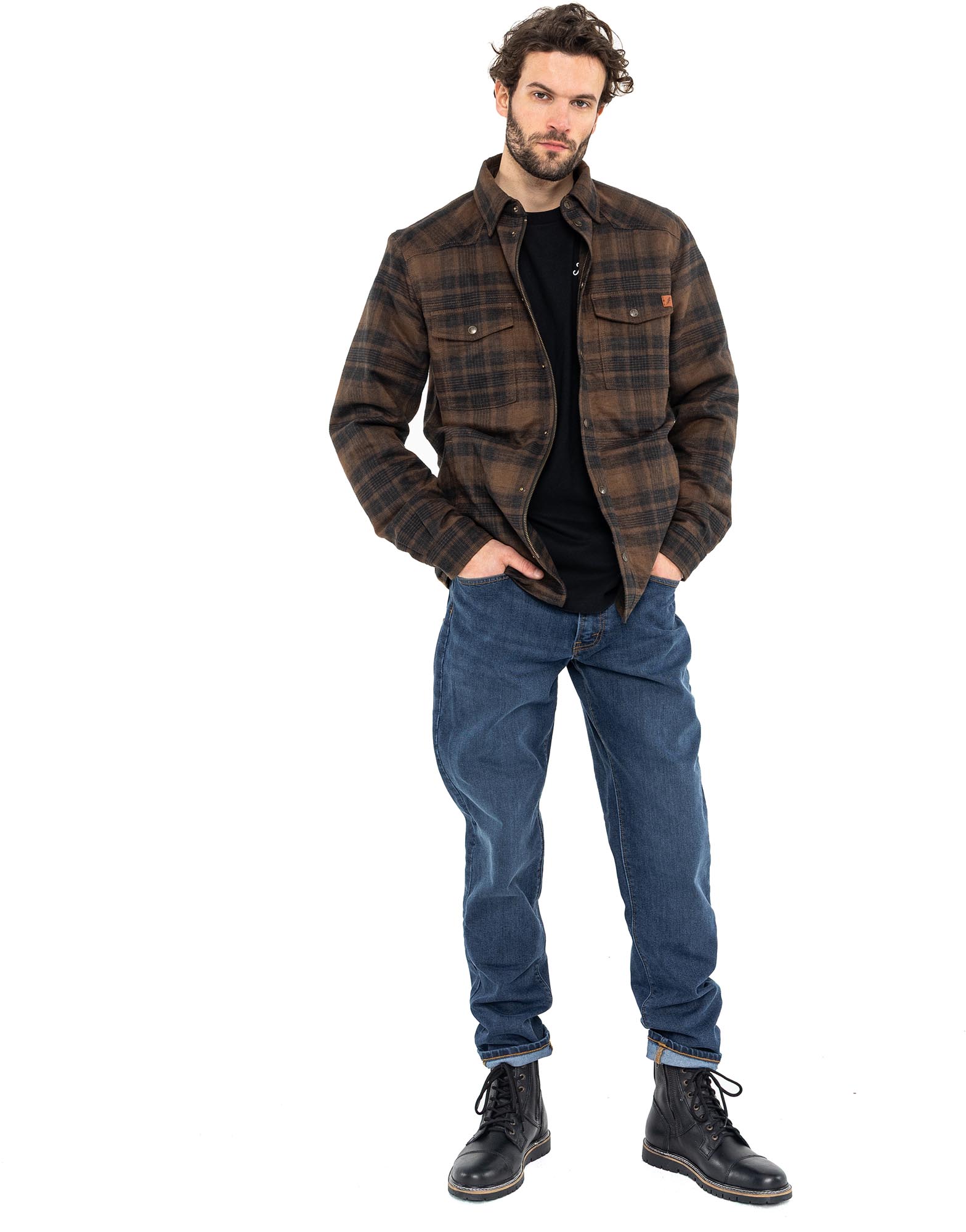 John Doe Motoshirt Skjorte brun M Figur 15
