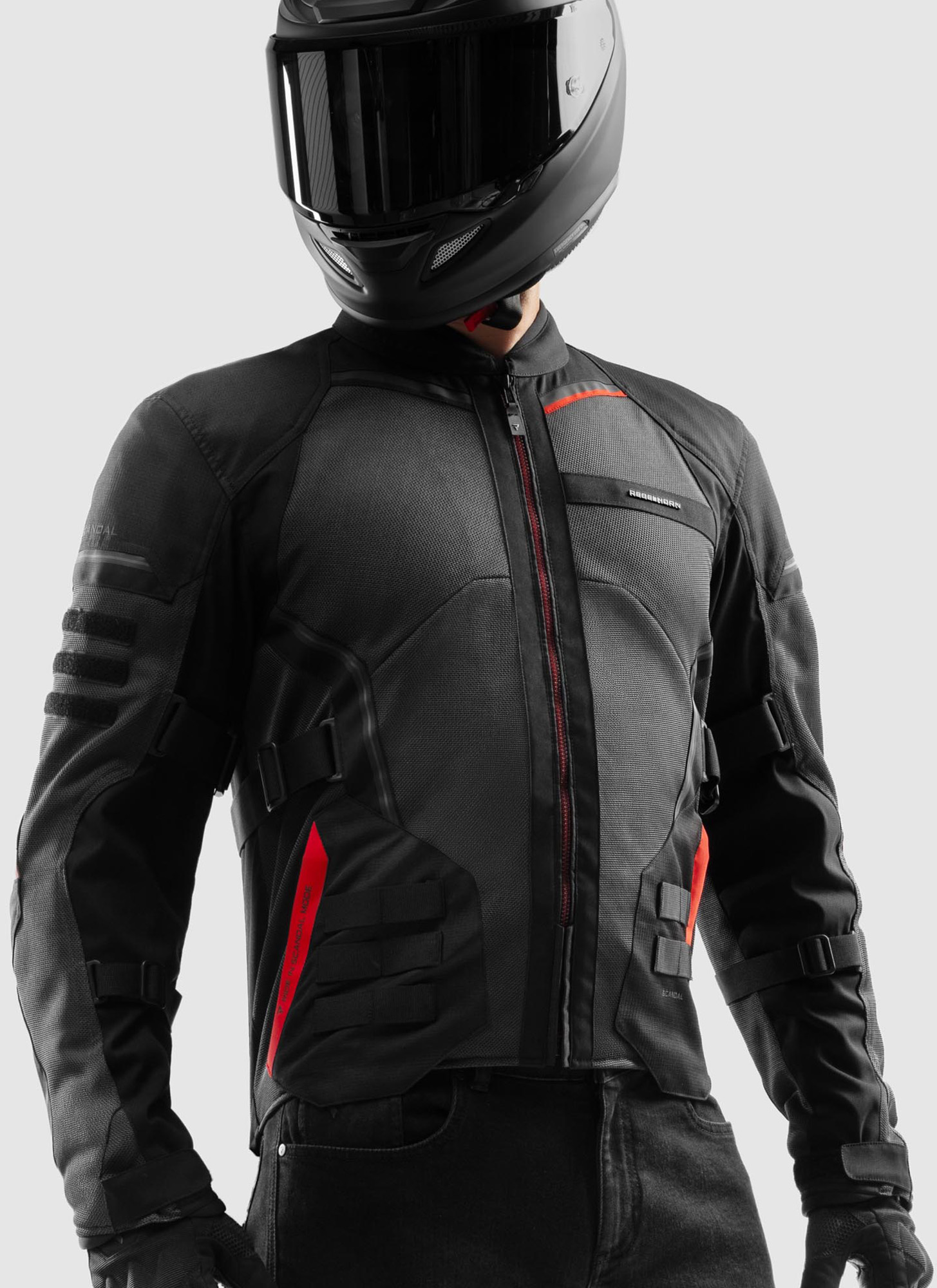 Rebelhorn Scandal 3 Motorcycle Textile Jacket black/grey/red 9XL Figure 11