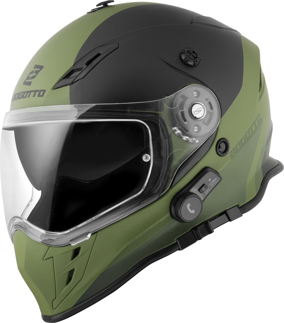 Bogotto H331 BT Tour EVO Bluetooth Cască Enduro Negru mat/verde XS Figura 5