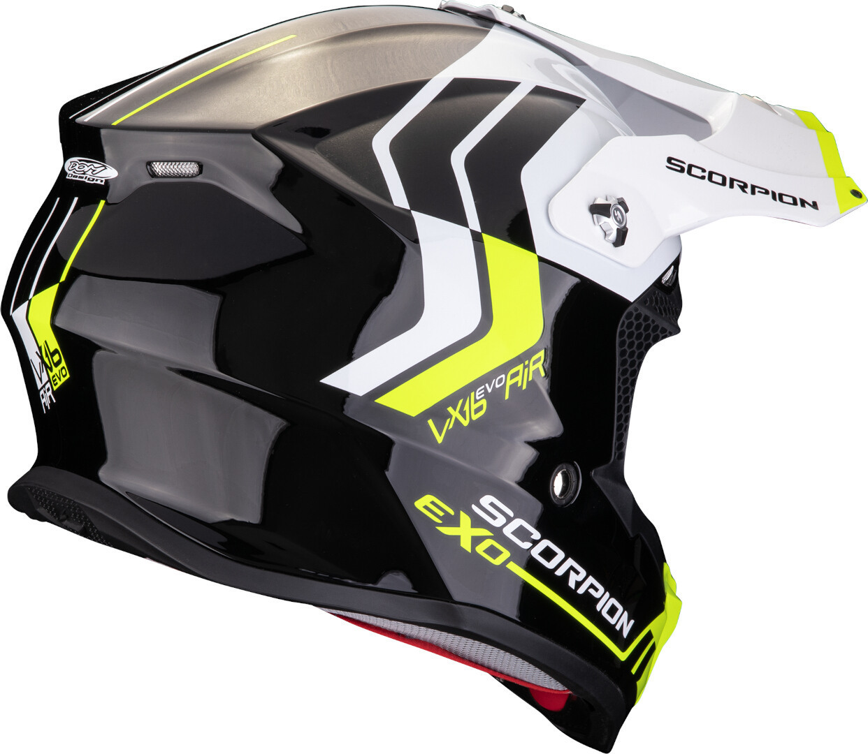 Scorpion VX-16 Evo Air Fusion Motocross hjälm svart/vit/gul Man (57/58) Figur 2
