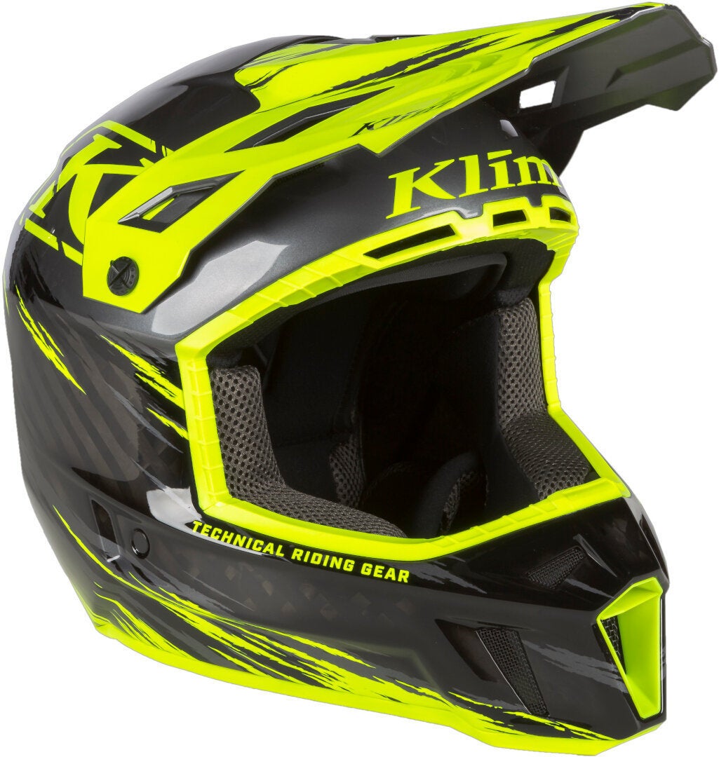 Klim F3 Carbon Pro Thrashed Hi-Vis Capacete Snowmobile XXL (62/63) Figura 5