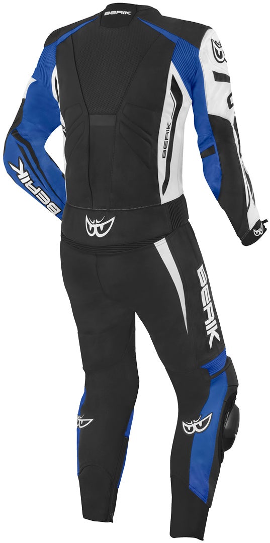 Berik Monza Two Piece Motorcycle Leather Suit black/white/neon-blue 56 Figure 2