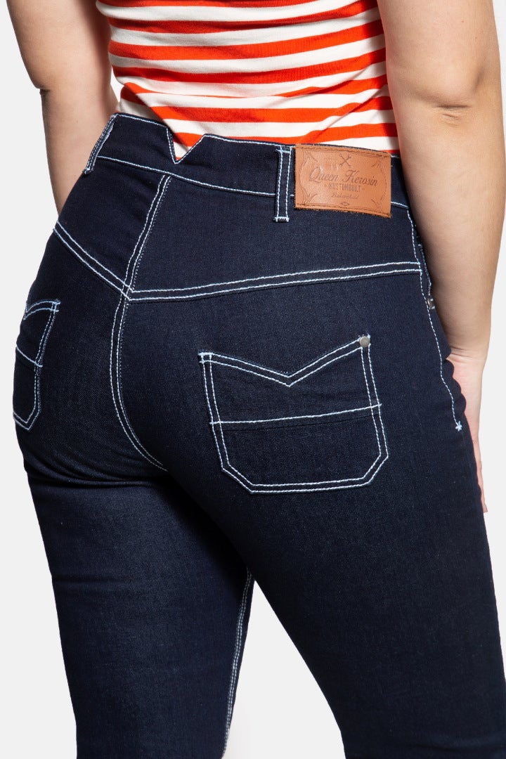 Queen Kerosin Betty Capri Jeans da donna blu scuro 29 Figura 4