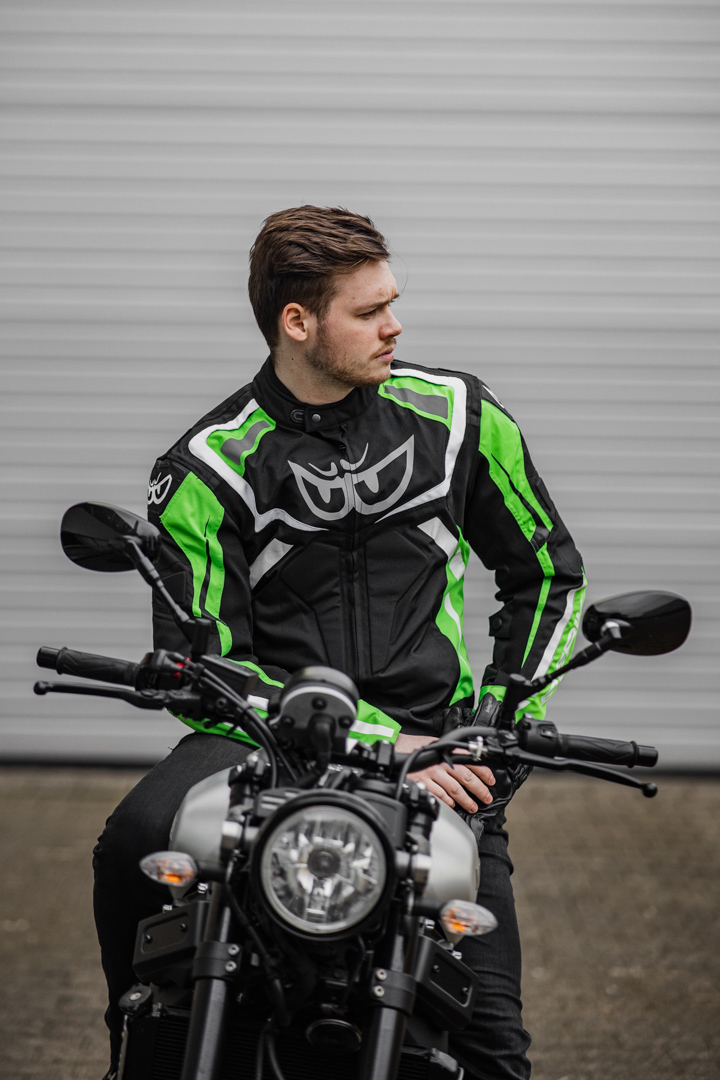 Berik The Eye Waterproof Motorcycle Textile Jacket black/green 50 Figure 3