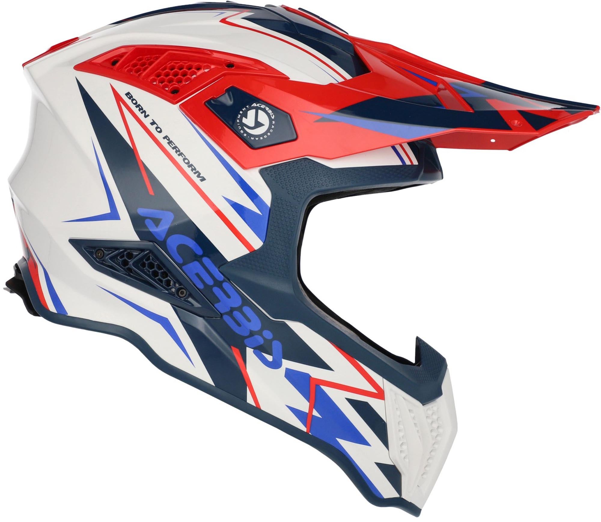 Acerbis Airstrike-X Graphic Motocross Helm weiß/blau/rot XXL (63/64) Abbildung 2