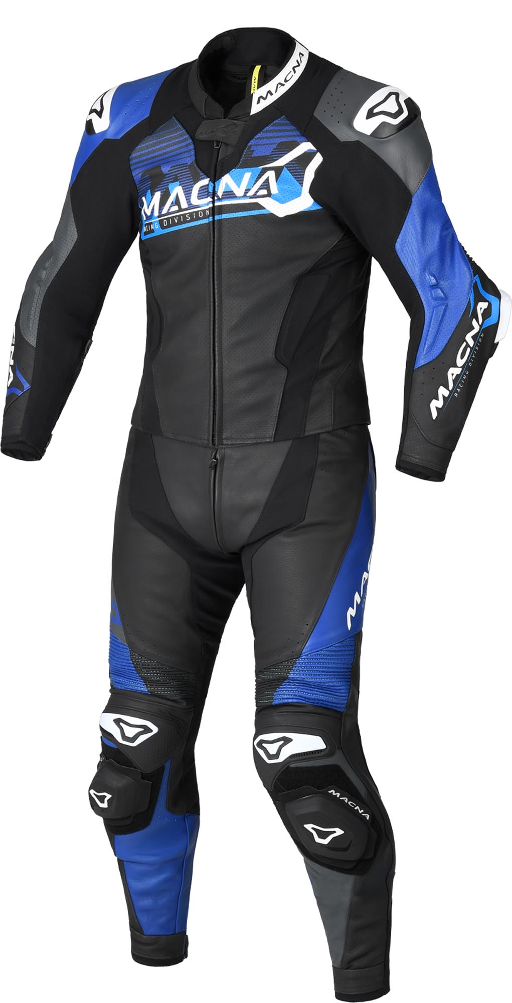 Macna Blitz Two Piece Motorcycle Leather Suit black/blue 56 Figure 1
