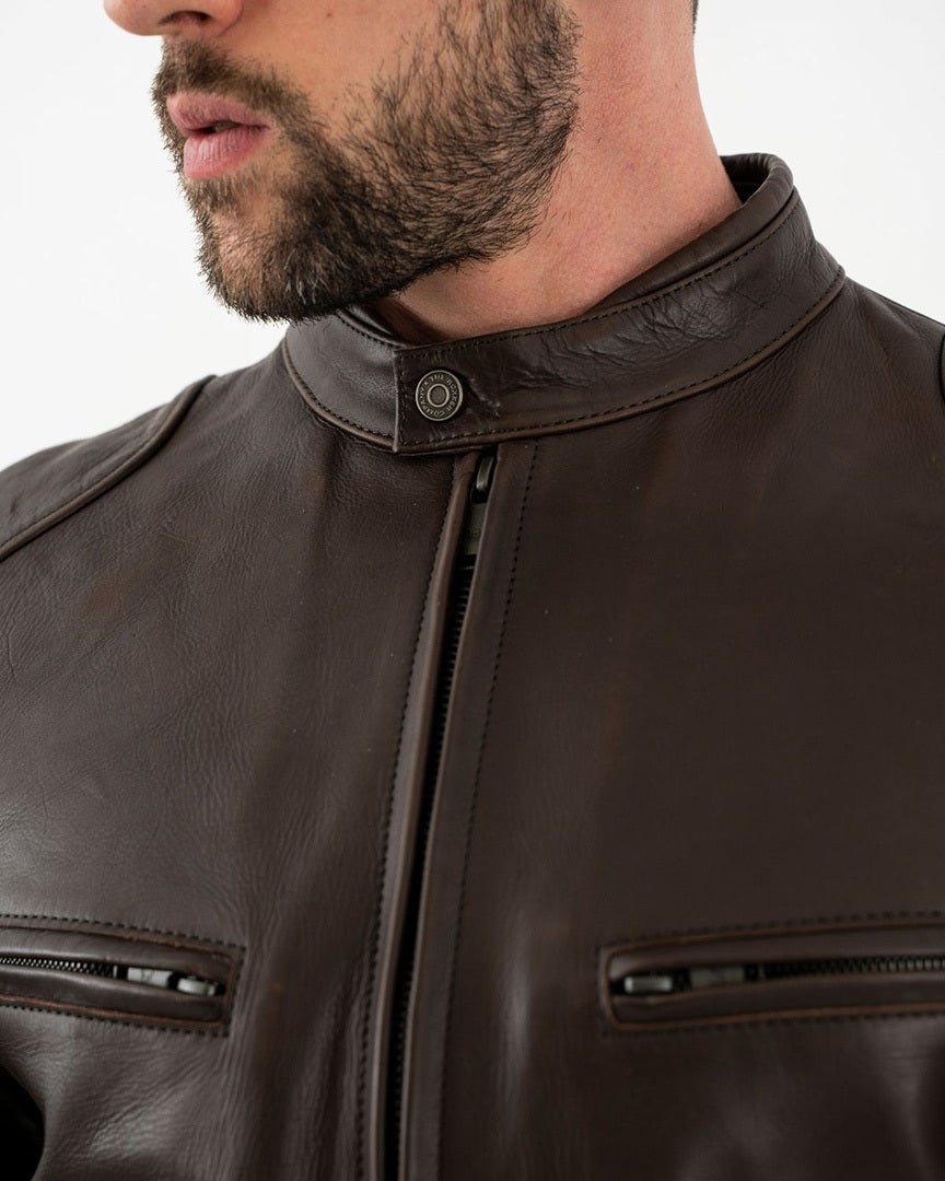 Rokker Goodwood Jaqueta de couro de motocicleta marrom L Figura 11