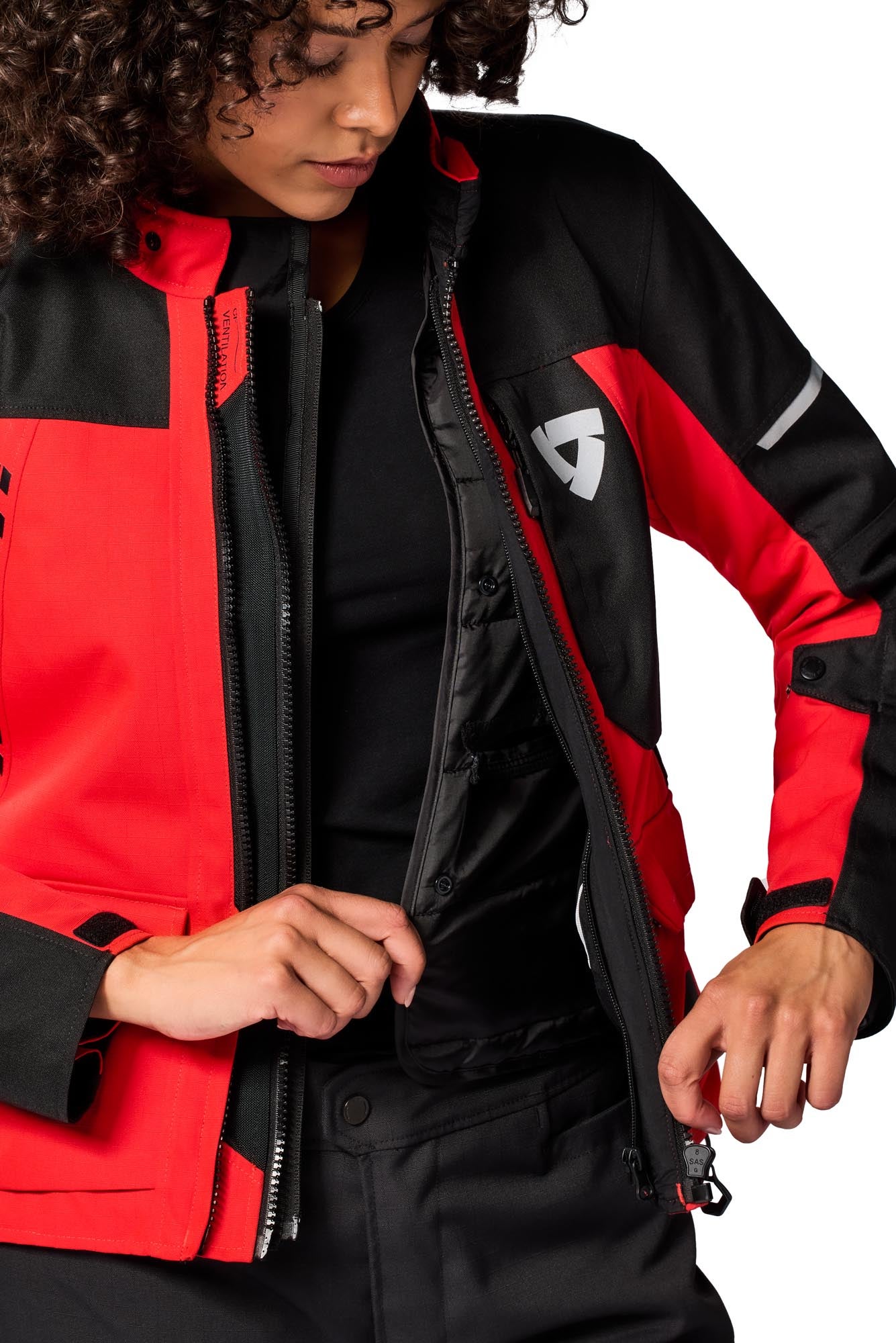 Revit Convergent H2O wasserdichte Damen Motorrad Textiljacke rot/schwarz 44 Abbildung 6