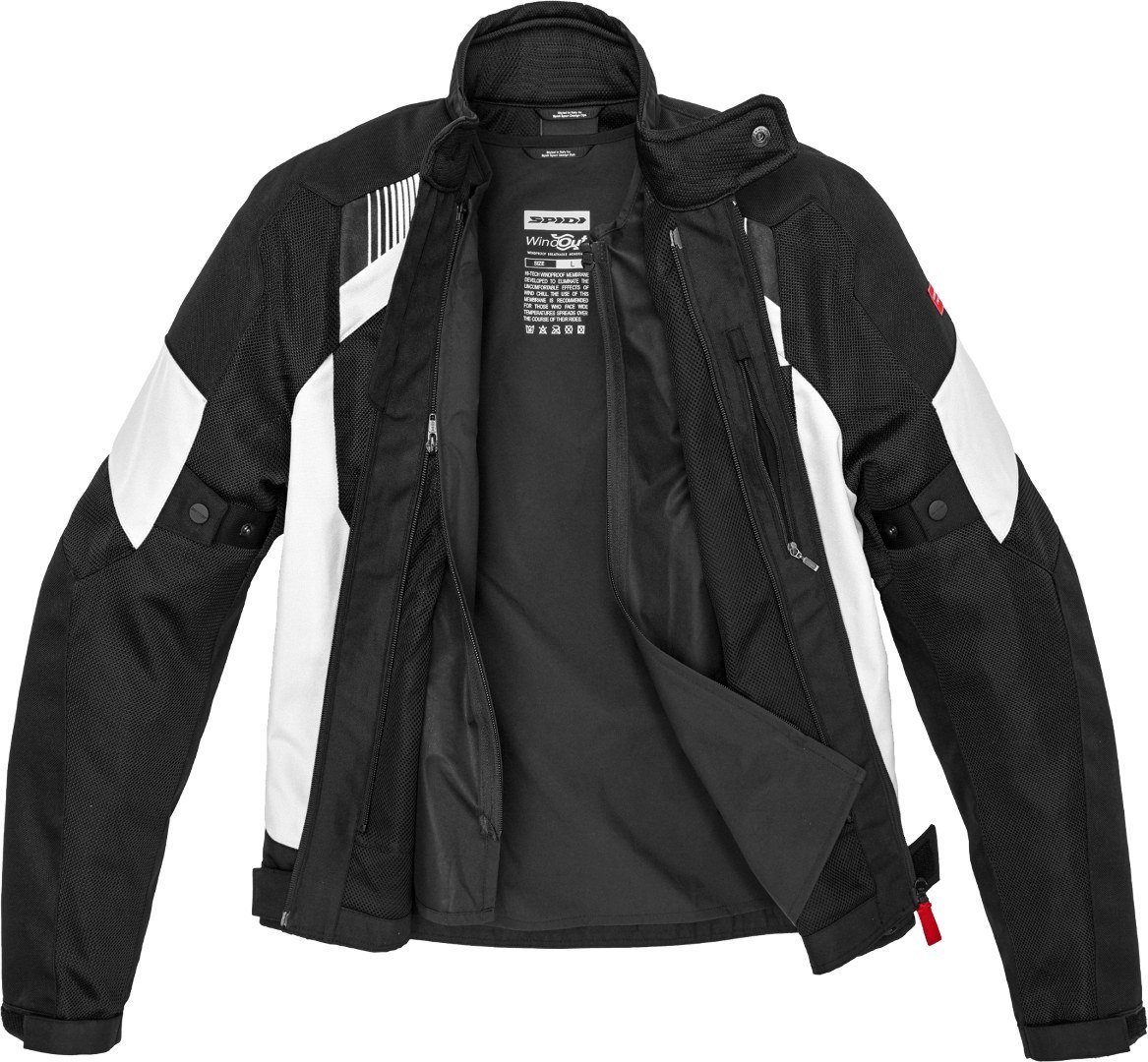 Spidi Flash Evo Net WindOut Motorcykel Textil Jacka svart/vitt 3XL Figur 3