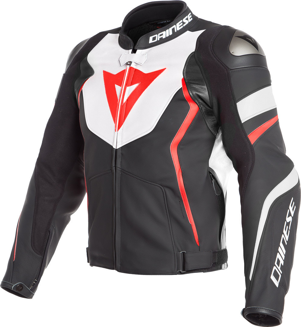 Dainese Avro 4 Motorcycle Leather Jacket black/white/red 60 Figure 1