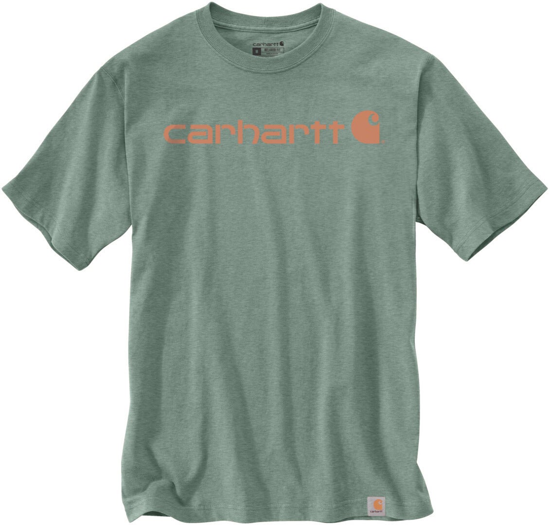 Carhartt EMEA Core Logo Workwear Short Sleeve T-shirt Vert/Orange M Figure 1