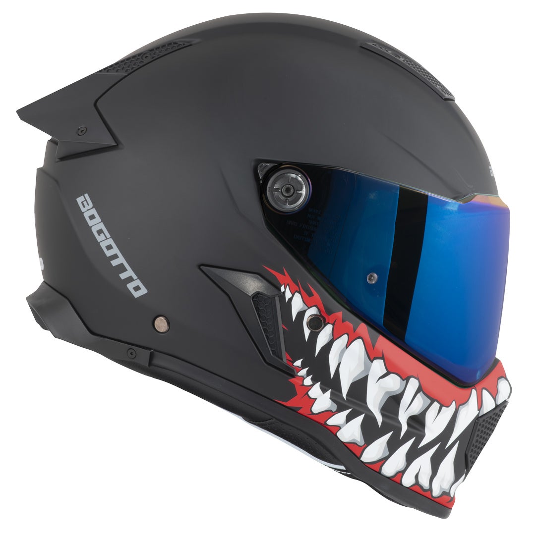 Bogotto Rapto Jaws Casco nero/rosso opaco S Figura 9