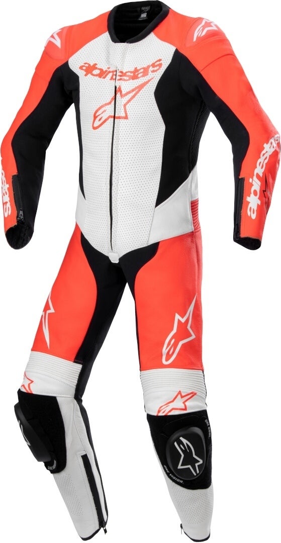 Alpinestars GP Plus V2 Jugend 1-Teiler Lederkombi schwarz/weiß/neon-rot 150 Abbildung 1