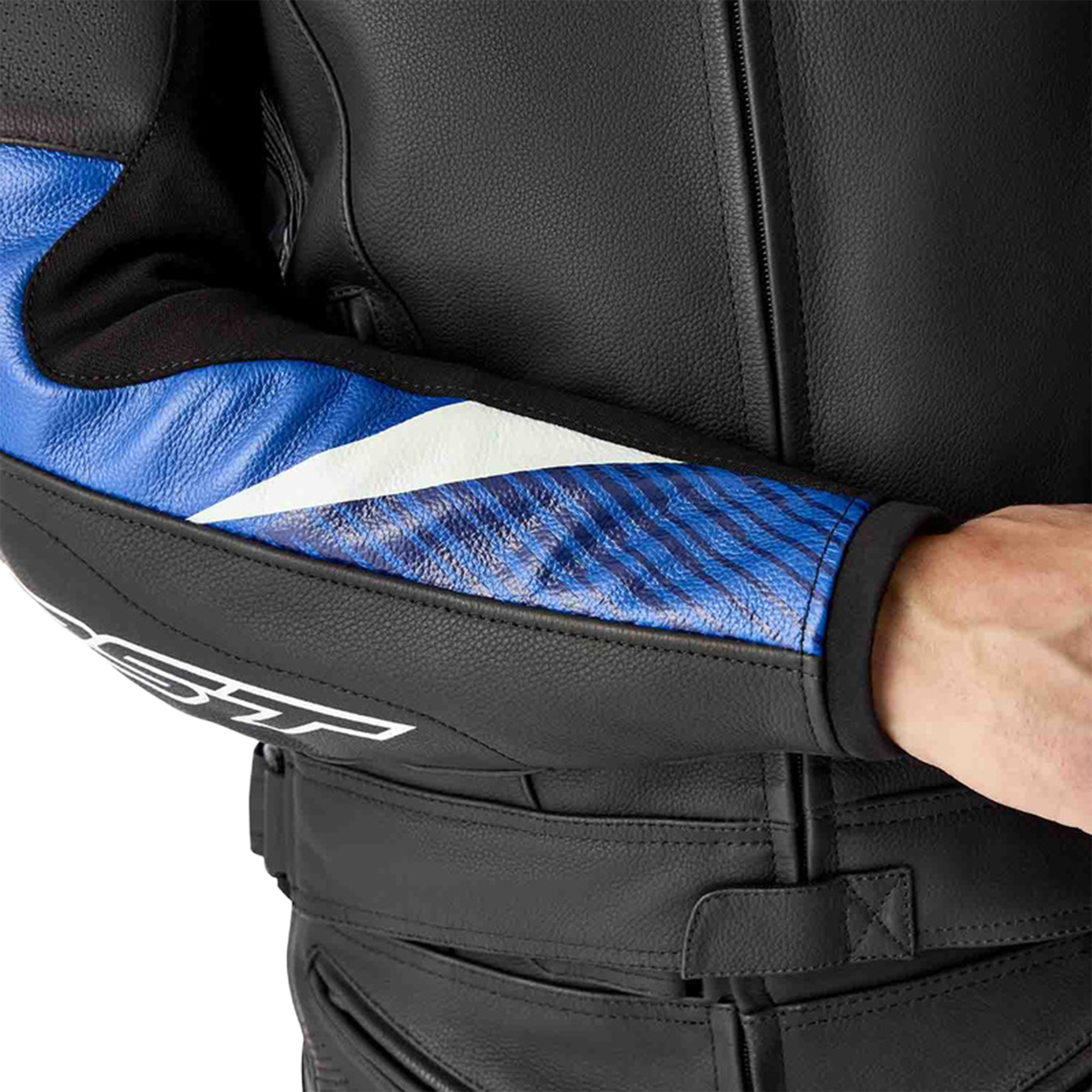 RST Tractech Evo D3O Motorcycle Leather Jacket black/blue 58 Figure 8