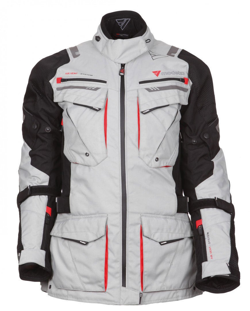 Modeka X-Renegade Veste Textile Mesdames Noir/gris clair 36 Figure 1
