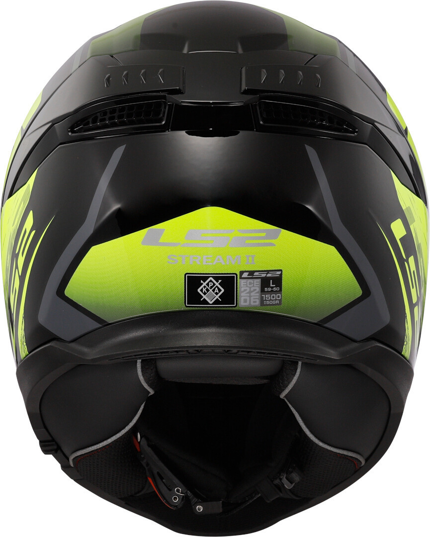 LS2 FF808 Stream II Fury Hjälm svart/neongult XS (53/54) Figur 8