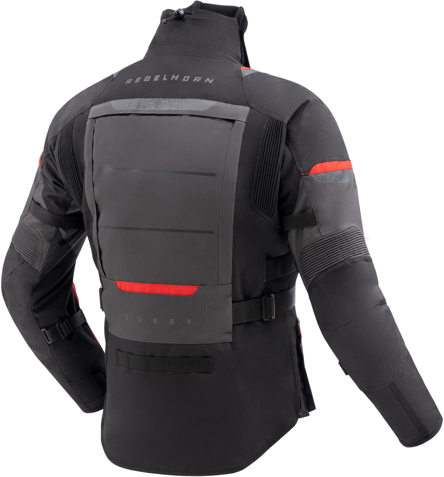 Rebelhorn Cubby 5 waterproof Motorcycle Textile Jacket dark grey/black/red M Figure 2