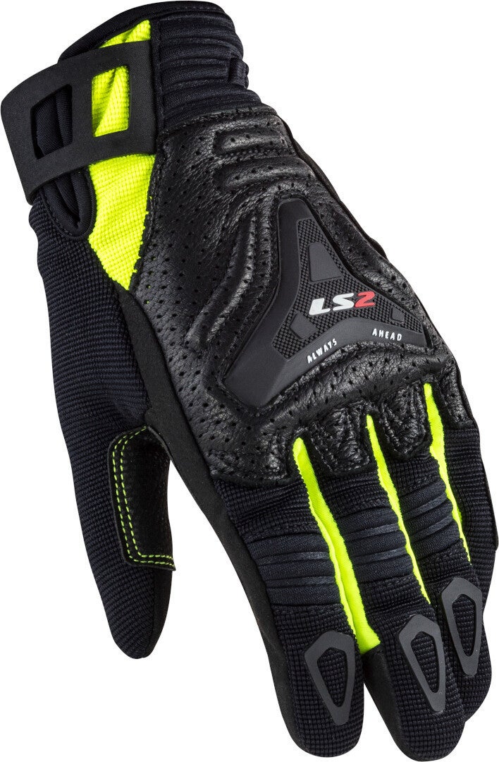 LS2 All Terrain perforierte Damen Motorrad Handschuhe schwarz/neon M Abbildung 1