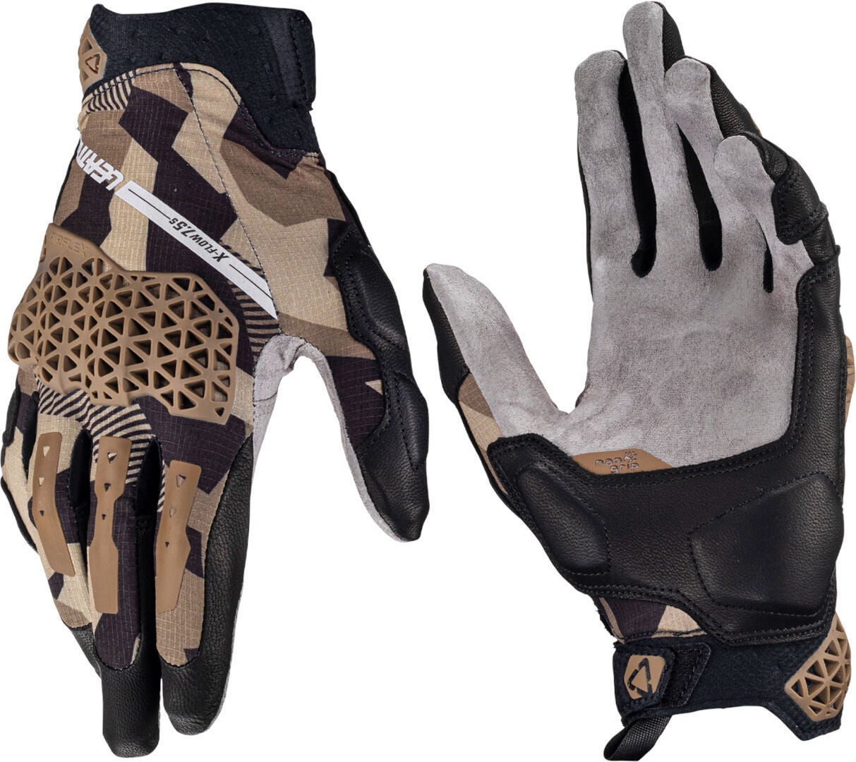 Leatt ADV X-Flow 7.5 Camo Short Motorrad Handschuhe hellbraun/schwarz 2XL Abbildung 1