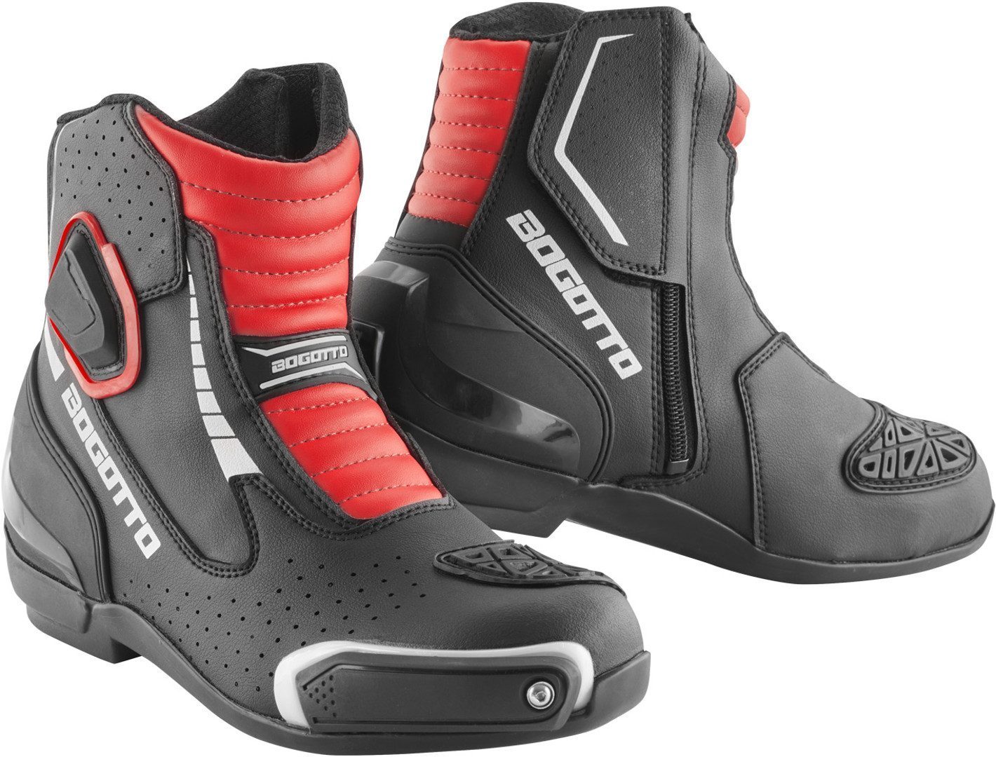 Bogotto Cartagena perforated Motorcycle Boots black/white/red 37 Figure 1