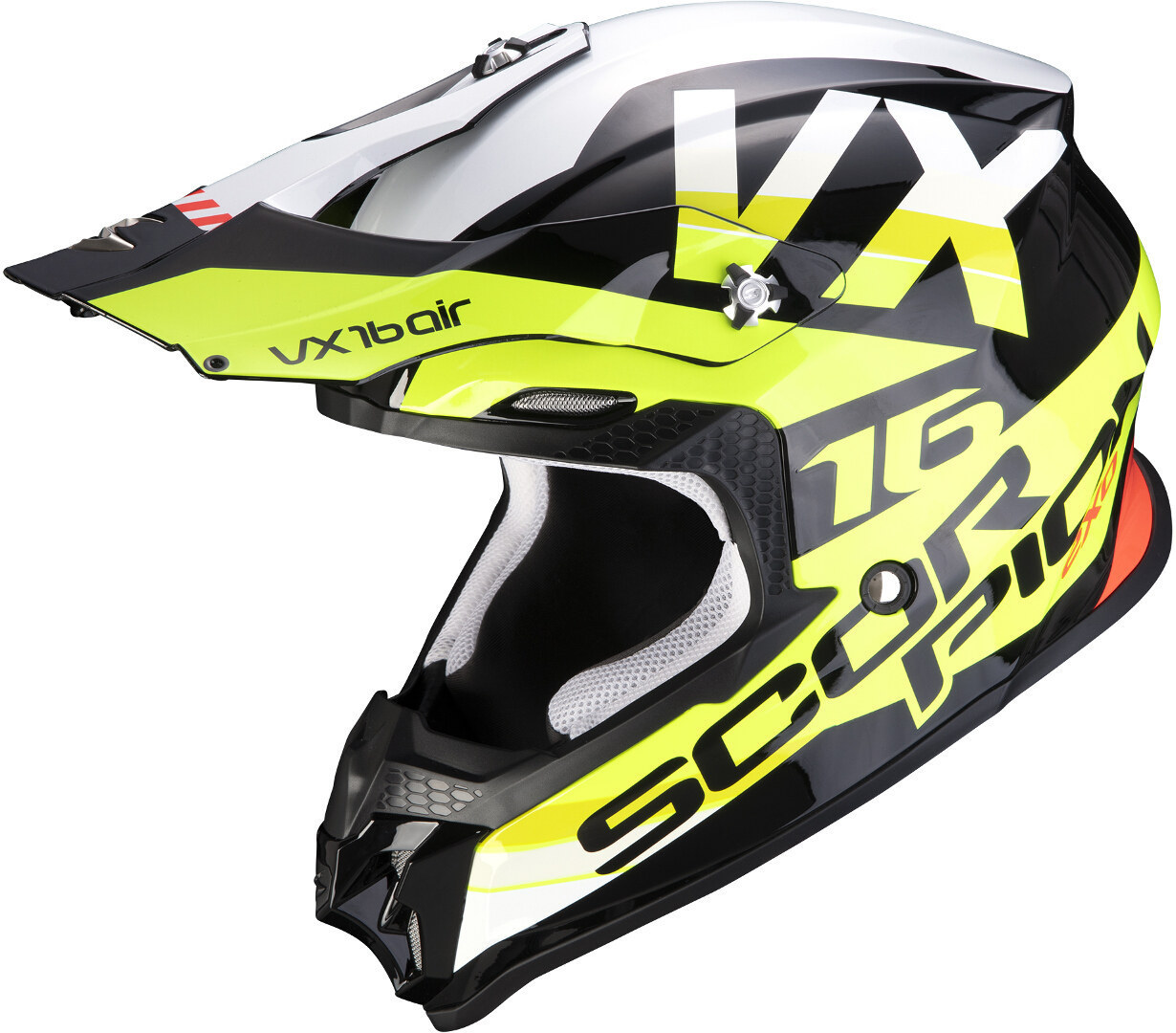 Scorpion VX-16 Air X-Turn Cască de motocross Negru/Galben/Alb XS (53/54) Figura 1