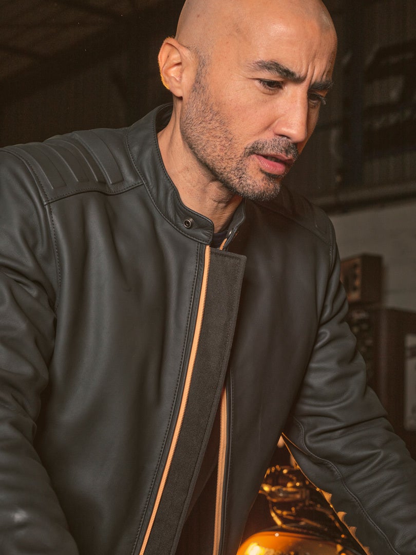 Side view of Segura Phil Motorcycle Leather Jacket
